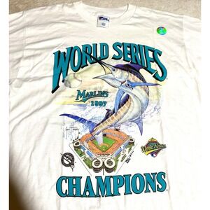 Vintage 1997 Florida Marlins Pro‎ Player World Series Champions White Size Large